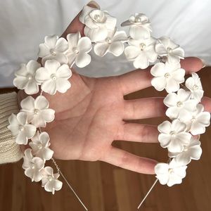 Floral wedding, bridal shower, or other bridal moment head piece